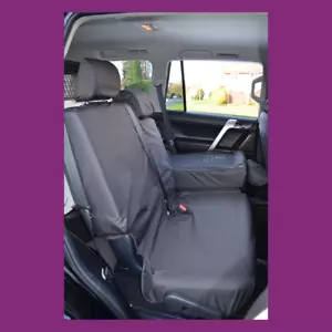 Fundas de asiento traseras traseras negras impermeables a medida para Toyota Land Cruiser 2009+ - Imagen 1 de 3