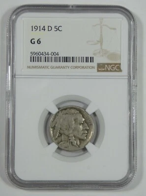 1914-D Buffalo Nickel CERTIFIED NGC G 6 - Image 1 of 4