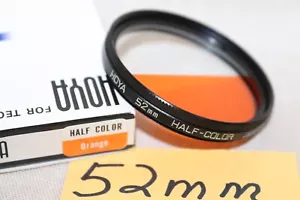 New Vtg HOYA 52mm Half Color ORANGE FILTER Japan 52mm Blue Half Color/Orange Ftr - Picture 1 of 8