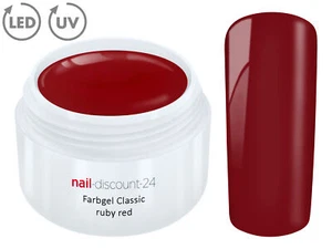 Color UV Gel LED FARBGEL RUBY RED French Modellage Nail Art Design Nagel Rot Tip - Bild 1 von 3