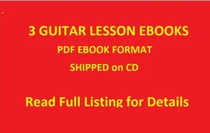 3 Enormes Libros Electrónicos en CD 1000's of Hours of Guitarra Lecciones Escala Teoría Pestaña - Imagen 1 de 13