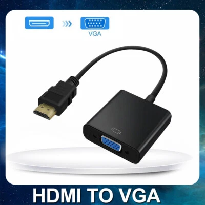 HDMI Male to VGA Female Video 1080P Adapter Cable Converter Chipset Built-in - Image 1 of 4