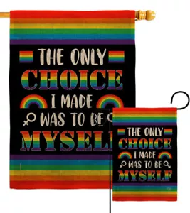 Choice Myself Burlap Garden Flag Support Pride Decorative Gift Yard House Banner - Picture 1 of 19