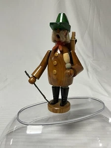 Ore Mountains Figure Collector's Figurine Smoking Man Hiker 7 5/8in w/Orig Stick - Picture 1 of 11