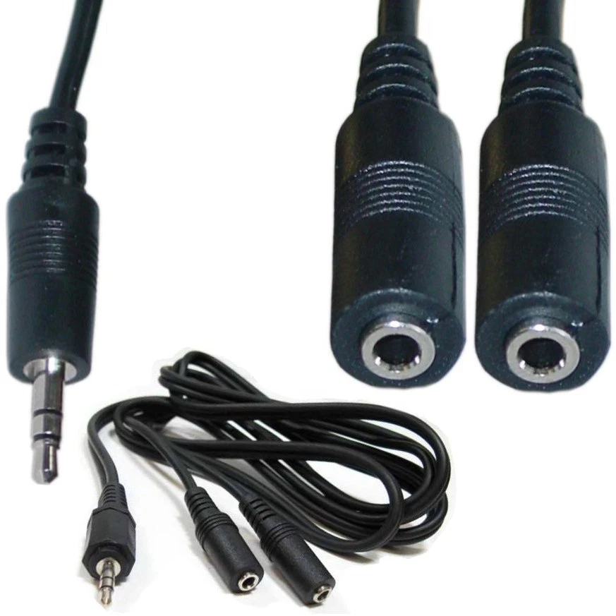 Lot25x long 6ft Stereo 3.5mm Y/Splitter 1*M~2*F Audio/Headphone extension Cable - Image 1 of 1