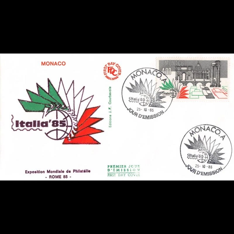 FDC - Exposition philatélique "Italia 85", oblit PJ 25/10/85 - Photo 1/1