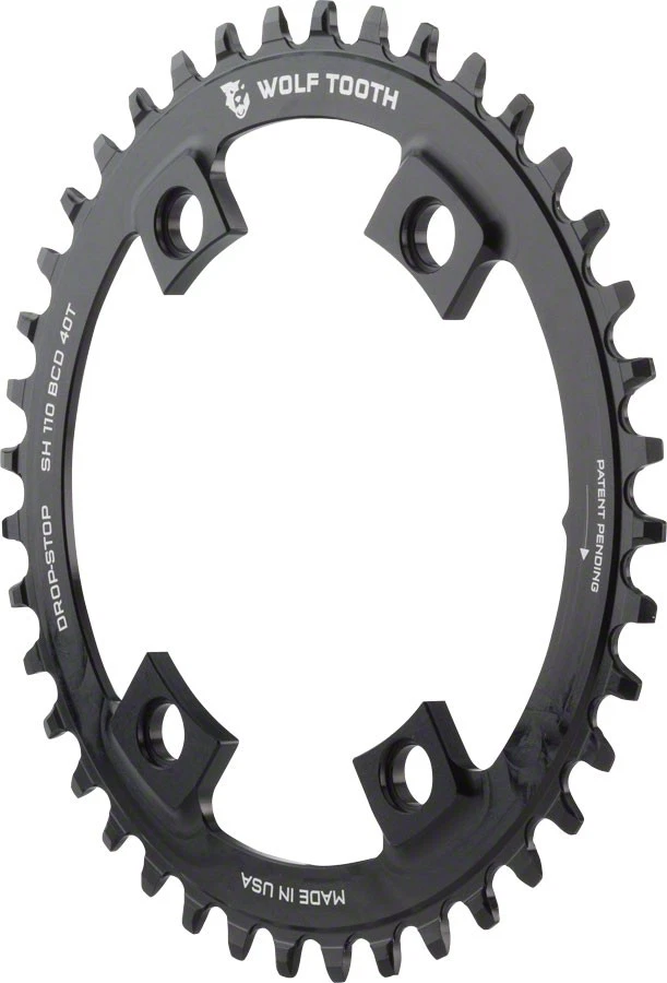 Plato de aleación Wolf Tooth Drop-Stop 38T para 110 BCD | MTB asimétrico de 4 pernos Foto 1 de 1