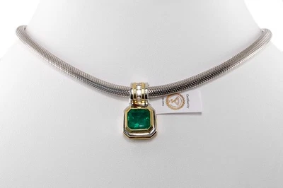 Kette Anhänger Smaragd ca 4,1 ct  + 5 Diamanten 750 Gelbgold IGI [BRORS 20092] - Bild 1 von 4