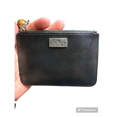 Cartera Muñequera Kate Spade Negra Rosa Caliente Portátil Marrón Madera Cuentas Pequeña Foto 1 de 4