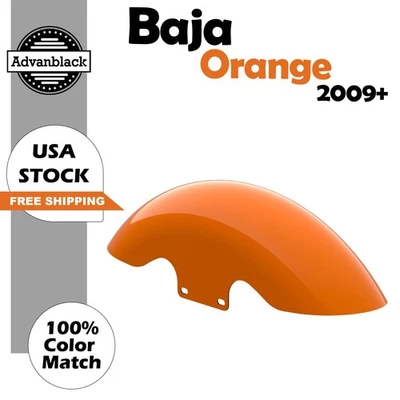 Baja Orange Holeshot Performance 19" Short Front Fender For Harley Touring 09+ - Image 1 of 4