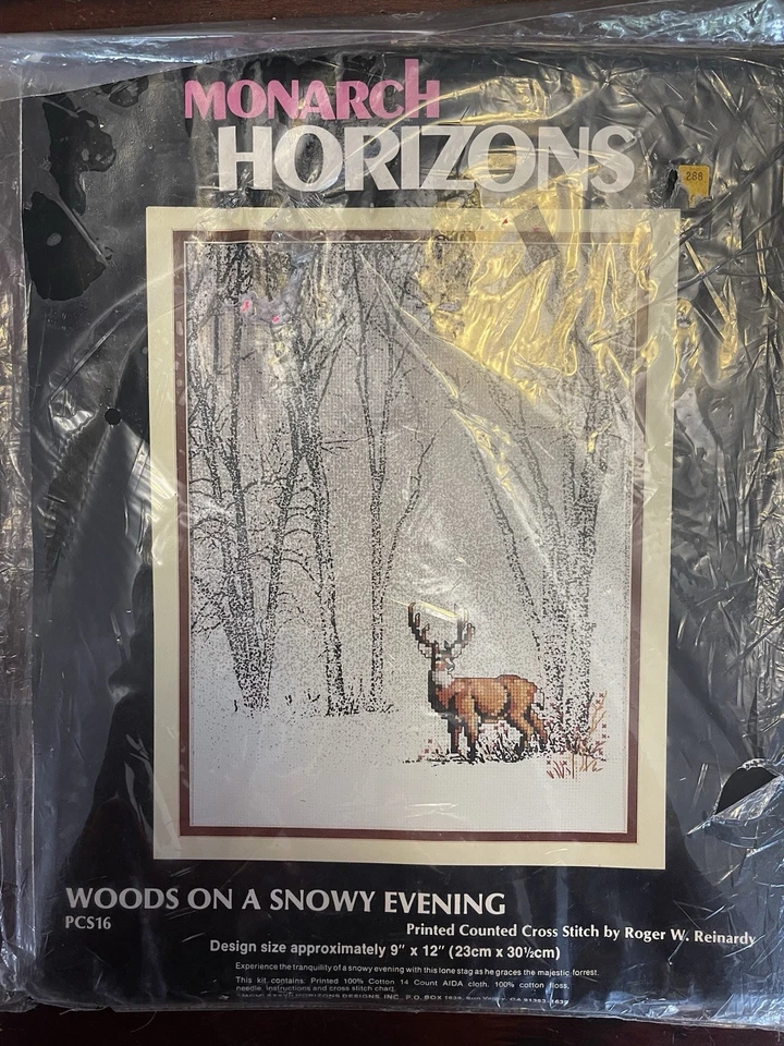 Monarch Horizons PCS16 Woods on a Snowy Evening Cross Stitch Kit Roger Reinardy
