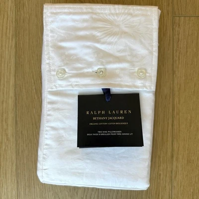 Ralph Lauren Blanco Betania Jacquard Algodón Orgánico Juego de 2 Funda de Almohada, King Foto 1 de 3