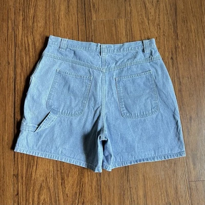 Vintage Y2K 90s Denim Shorts Size 12 Light Wash High Rise Cargo Carpenter Grunge - Image 1 of 4