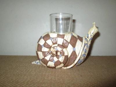 2005 Enesco HEARTWOOD CREEK Jim Shore caracol de jardim com suporte de vela de vidro - Imagem 1 de 4