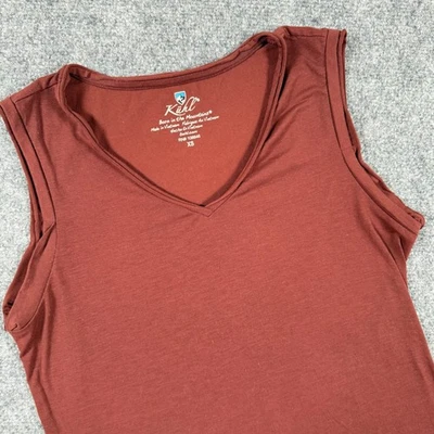 Camiseta sin mangas Kuhl talla XS cuello en V sin mangas ropa deportiva informal borgoña para mujer Foto 1 de 4