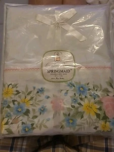 Springmaid Gekämmtes Perkal Doppelbett Flaches Laken Baumwolle 81x108 MORGENGARTEN - Neu in Verpackung - Bild 1 von 6