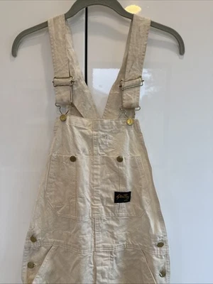 Vintage Stan Ray Cream Painters Bib Overalls 30x34 - Image 1 of 4