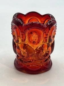 Soporte de palillo de dientes vintage MCM LE Smith luna y estrellas brilla ámbar rojo amarillo - Imagen 1 de 15