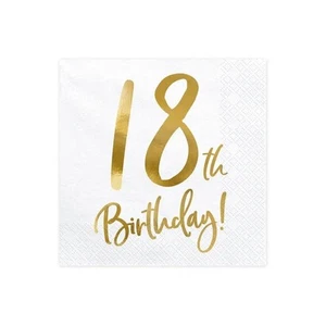 60 PEZZI Tovagliolo carta compleanno 18 ANNI oro 1B4H - Foto 1 di 2