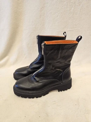 Женские черные веганские кожаные сапоги French Connection Julie's размер 9 на молнии спереди читайте - Изображение 1 из 4