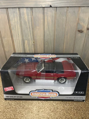 Ertl 7350 American Muscle 1969 Ford SHELBY GT-500 CONVERSÍVEL Candy RED 1:18 - Imagem 1 de 4