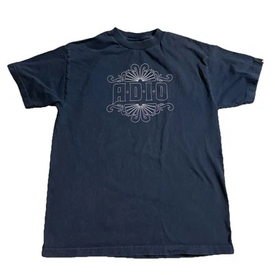 Vintage Adio Shirt Men Medium Blue Skate Shoes Tee Y2K 2000s Cyber Punk USA - Image 1 of 4