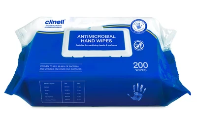 BRANDED Clinell Antimicrobial Hand Wipes Cleans & Moisturises Pack Of 200 - LOWEST PRICE