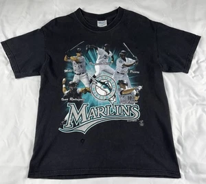 Vintage 2003 Florida Marlins MLB Shirt Ivan Rodriguez, Jeff Conine, Mike Lowell - Picture 1 of 5