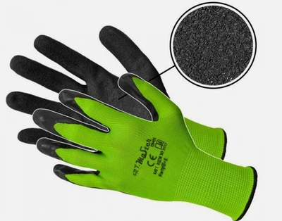 ART. MAS 4 paar Latex Montagehandschuhe Arbeitshandschuhe KFZ Garten Grün, Wasserfest