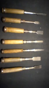Antique Japanese Wood Chisel Set Nomi 7 Pieces - Picture 1 of 3