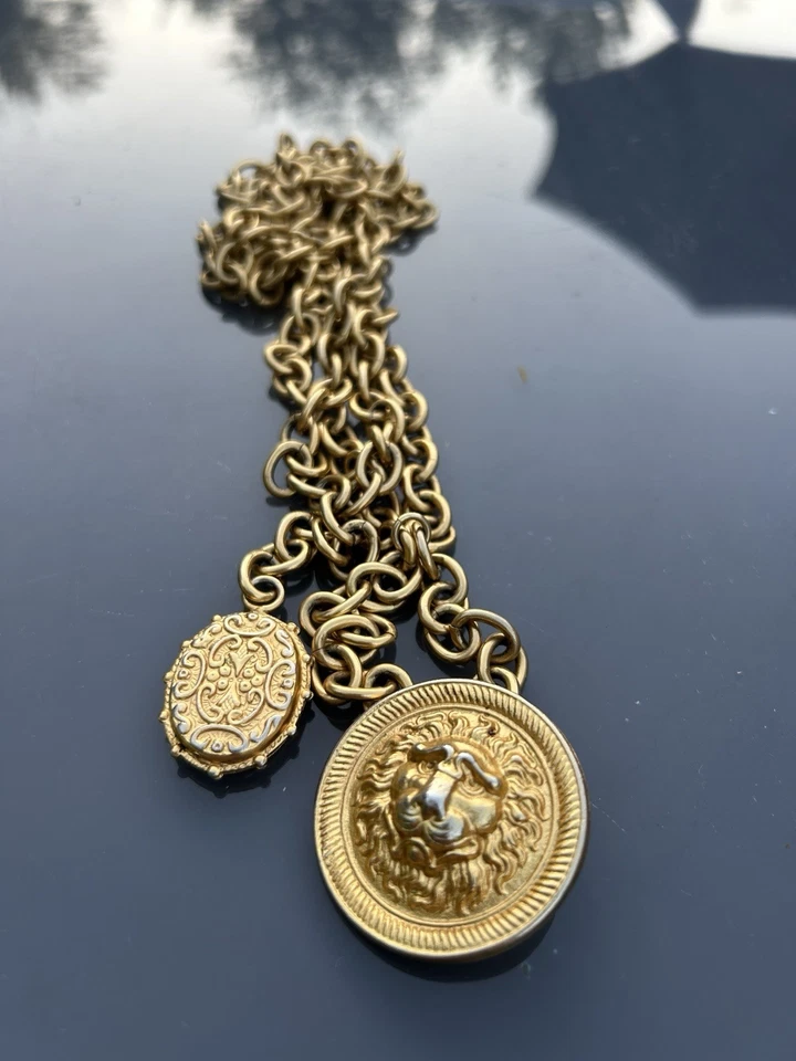 Andrew Spingarn Cinturón/Collar Cabeza de León RARO Wow  Foto 1 de 4