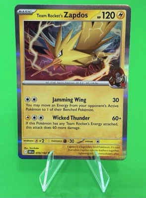 Pokemon Team Rocket's Zapdos S & V Destined Rivals Holo Rare 070/182 NM!! - Image 1 of 3
