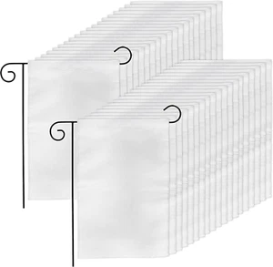 DEAYOU 36 Pack Garden Flags, White Lawn Flags Banners for Outdoor, Courtyard  - Picture 1 of 9