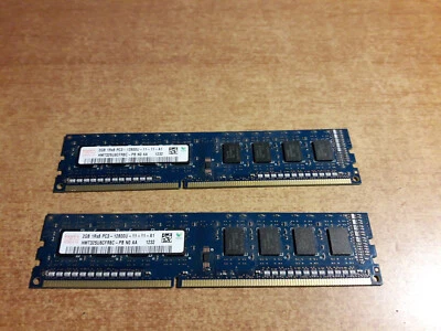 HYNIX 4 GB RAM DDR3 (2 x 2GB) 1Rx8 PC3-12800U-11-11-A1  HMT325U6CFR8C  HP 655409 - Immagine 1 di 4