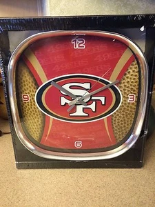 San Francisco 49ers NFL 11 1/2" Chrome Football Clock -- New in Box - Picture 1 of 2