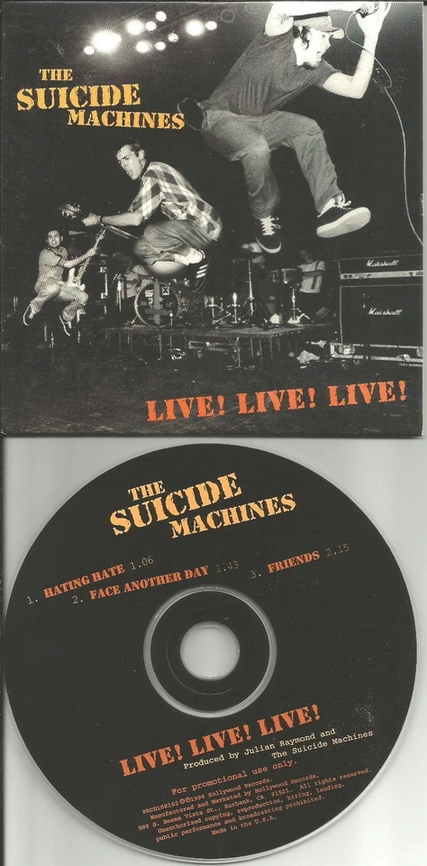 THE SUICIDE MACHINES Live Live 1998 USA w/ 3 RARE LIVE TRX PROMO DJ CD Single Foto 1 de 1