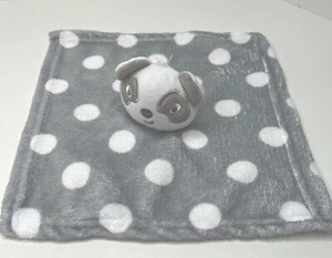 Swiggles Baby Blanket Panda Bear Security Lovey Gray White Polka Dot 12” Circles - Picture 1 of 4