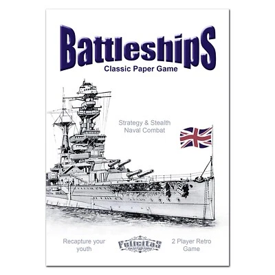 Battleships Retro Paper Fun Game for two players - 20 Double-sided Grid Cards - Image 1 of 4