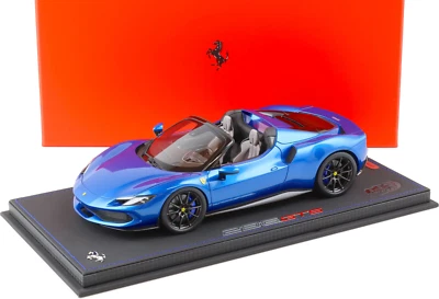 BBR 2022 Ferrari 296 GTS Racing Blue Metallic (Blu Corsa) w Showcase 1:18 - New - Image 1 of 4
