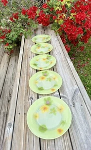 Luminarc Dinner Plates Marc Paully Floral Green Garden Springtime Party - Picture 1 of 6