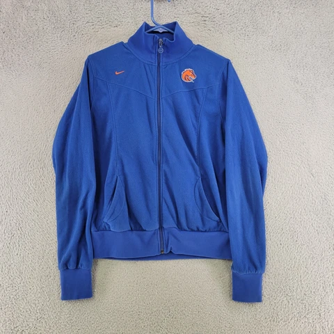 Vintage Boise State Broncos Fleece Jacket Womens L Large Blue Nike Full Zip Cover