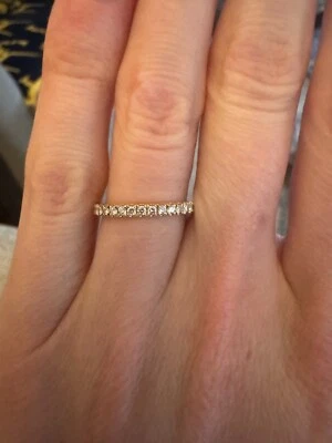 Blue Nile 18K yellow gold size 4 Eternity Diamond Ring .50ct - Image 1 of 4