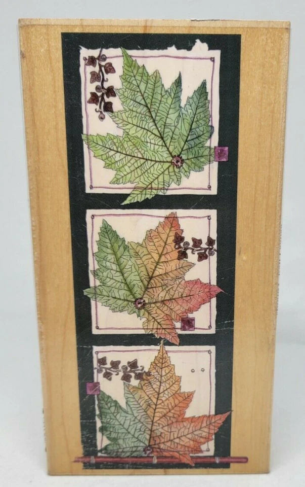 Sellos Suceden Hojas de Otoño Madera Goma Sello 90294 Nan Goss Otoño Arce Foto 1 de 4