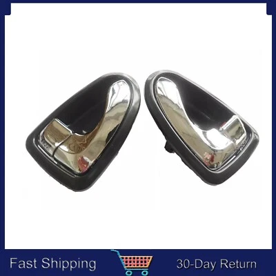 Fit 00-06 Hyundai Accent Inside Chrome Front Rear Left Right Door Handle 2Pcs - Image 1 of 4