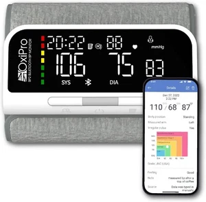 OxiPro BP2 Smart Blood Pressure Monitor with App - CE Certified Arm BP Machine
