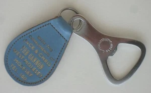 Vintage Leather Fob West Molesey CANNON PUB John Watts Sheffield Bottle Opener - Picture 1 of 8