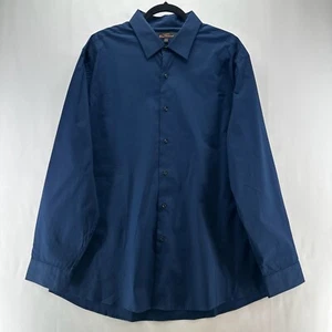 Ben Sherman Dress Shirt Mens Sz 17.5 34-35 Stretch Button Up Long Sleeve Blue - Picture 1 of 11