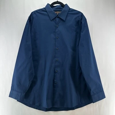 Camisa de vestir Ben Sherman para hombre talla 17,5 34-35 elástica con botones manga larga azul Foto 1 de 4