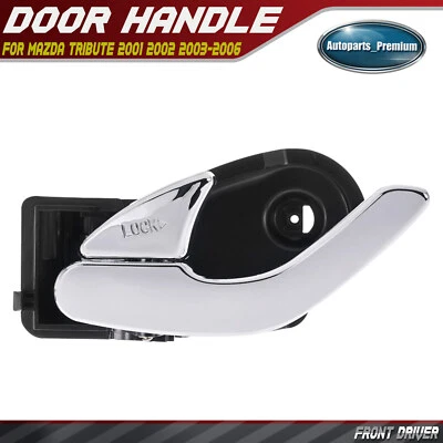 Передняя левая хромированная и черная внутренняя дверная ручка для Mazda Tribute 2001-2006 - Изображение 1 из 4