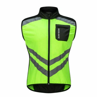 WOSAWE Reflective Safety Vest Pockets High Visibility Cycling Motorcycle Work - Image 1 of 4